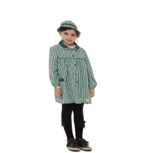 Bata Infantil Menina Xadrez Verde