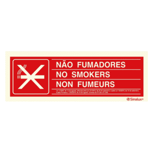 Placa de Sinalização - Proibido Fumar / Não Fumadores
